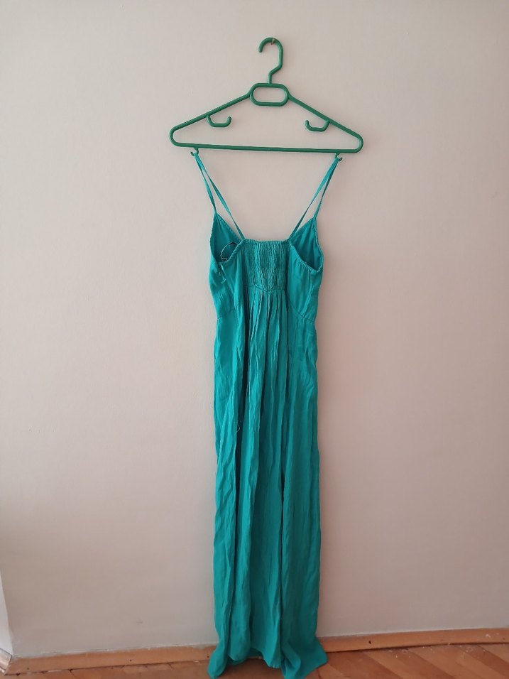 Turkuaz Midi Elbise - Görsel 4