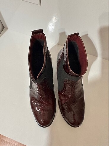 40 Beden bordo Renk Bordo deri bot