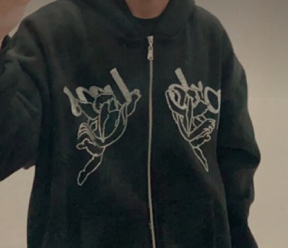 xl Beden Prblms y2k taşlı hoodie