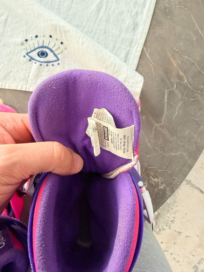 Renkli Kız Çocuk Patenleri Velcro Kayışlı 34-35-36 - Görsel 4