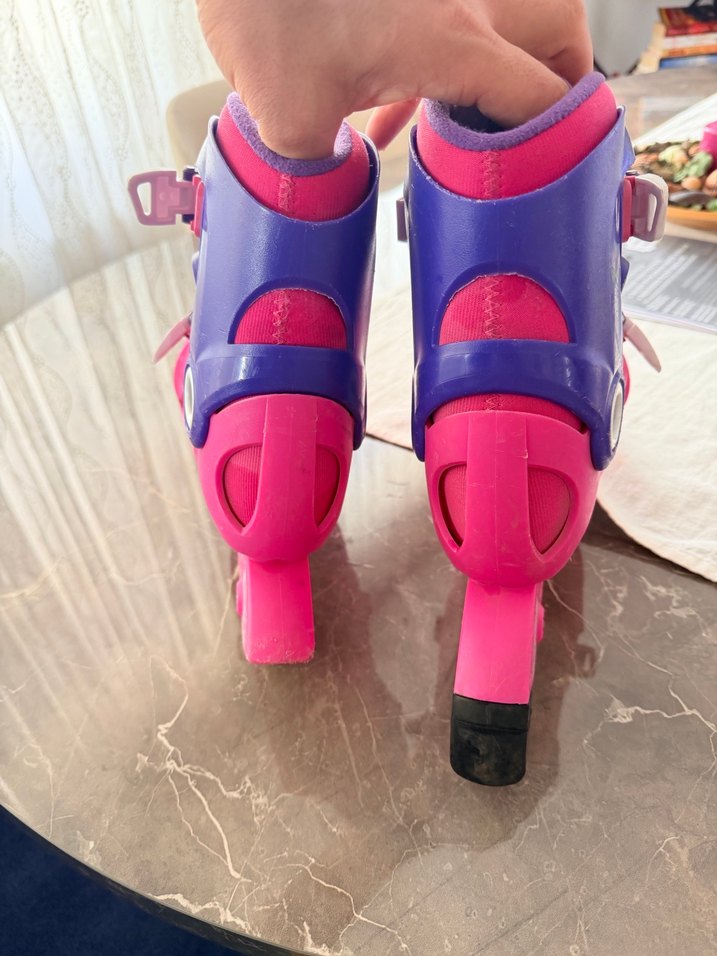 Renkli Kız Çocuk Patenleri Velcro Kayışlı 34-35-36 - Görsel 3