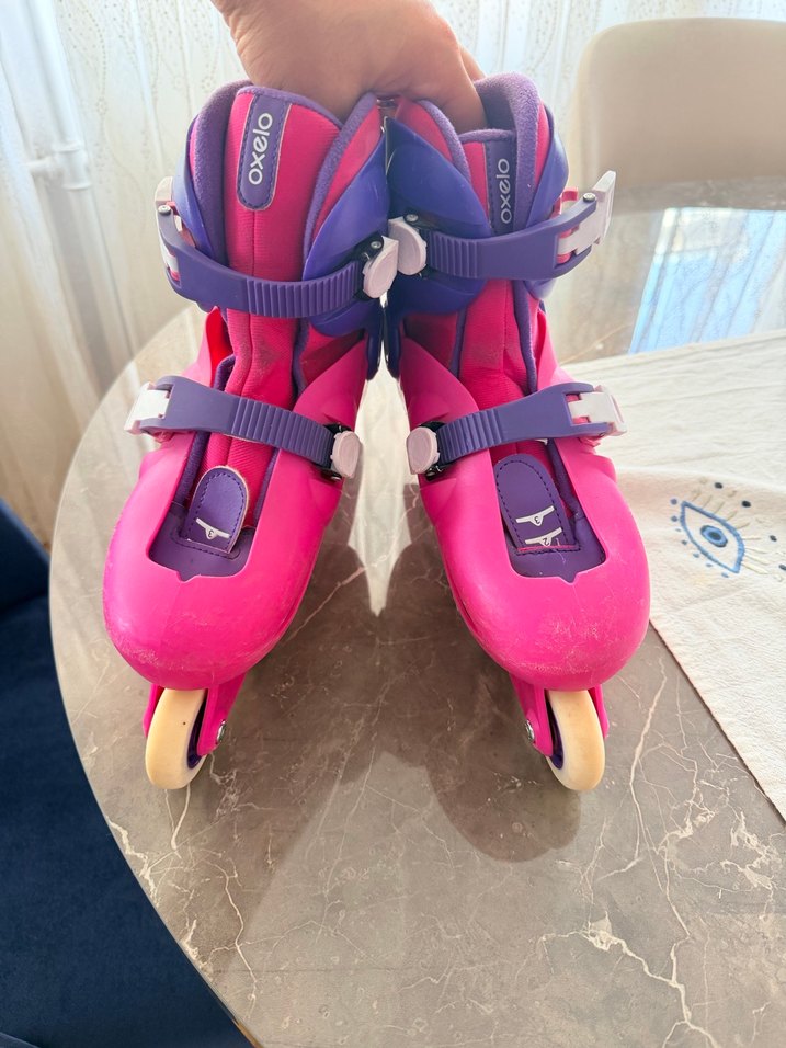 Renkli Kız Çocuk Patenleri Velcro Kayışlı 34-35-36 - Görsel 2