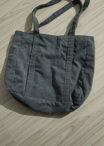 Gri Keten Kadın Omuz Çantası - Görsel 2