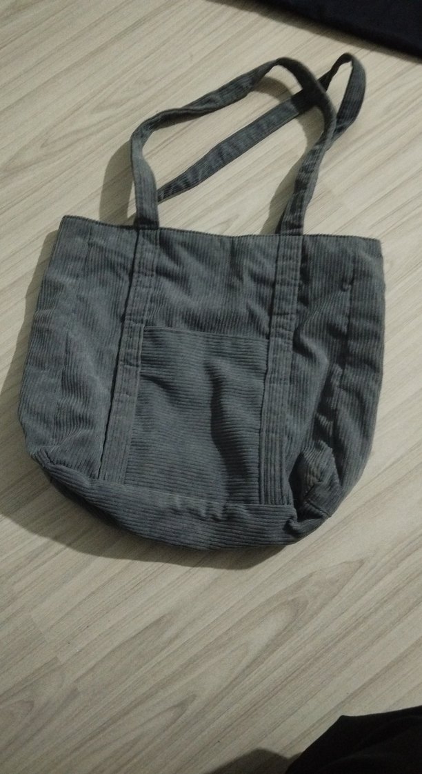 Gri Keten Kadın Omuz Çantası - Görsel 2