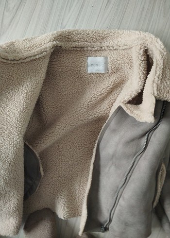 Kürklü Bej Kadın Süet Ceket - Görsel 4