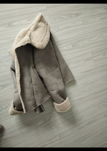 Kürklü Bej Kadın Süet Ceket - Görsel 7