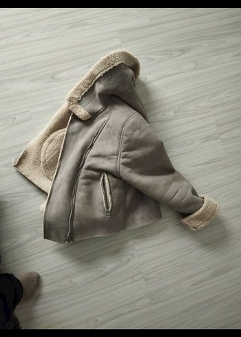 Kürklü Bej Kadın Süet Ceket - Görsel 6