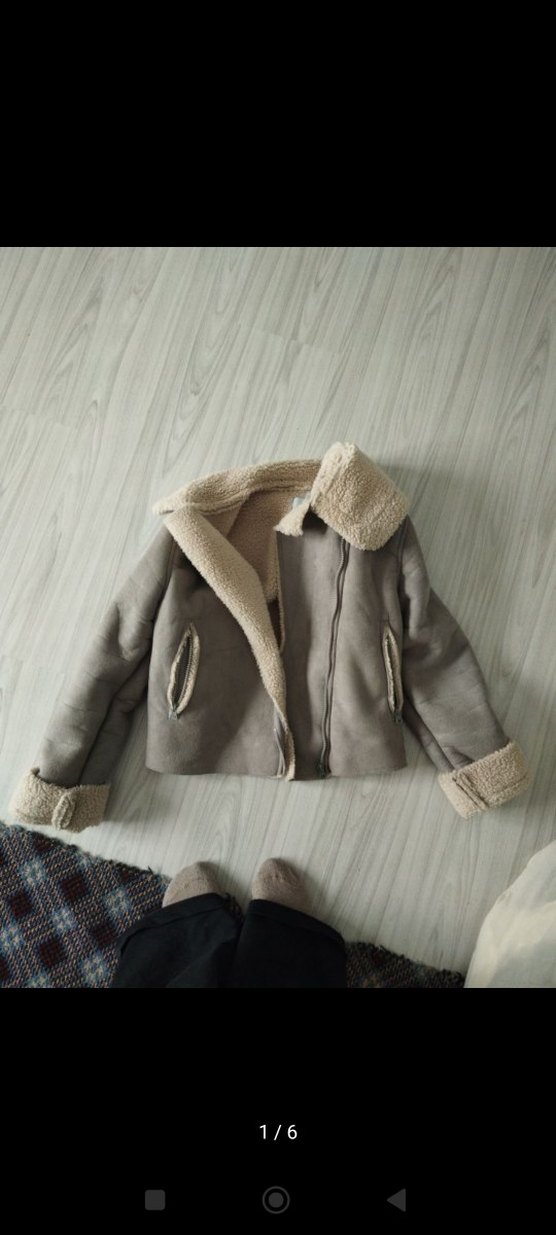 Kürklü Bej Kadın Süet Ceket - Görsel 3