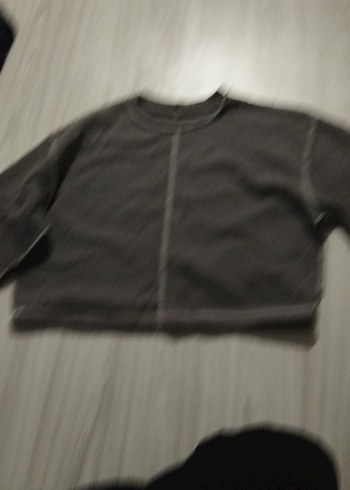 Gri Kadın Sweatshirt, Yuvarlak Yaka, Rahat Kesim - Görsel 5