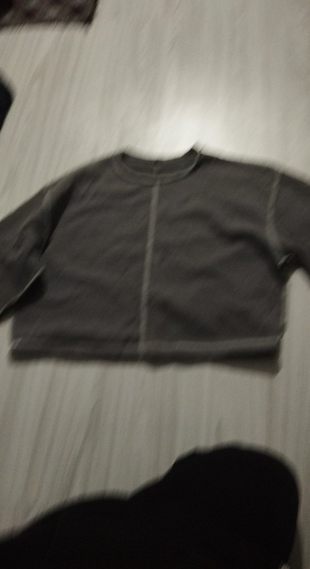 Gri Kadın Sweatshirt, Yuvarlak Yaka, Rahat Kesim - Görsel 5