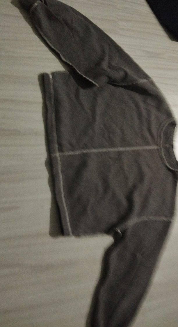 Gri Kadın Sweatshirt, Yuvarlak Yaka, Rahat Kesim - Görsel 2