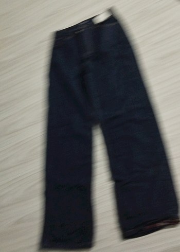 Kadın Lacivert Midi Bol Kesim Kot Pantolon - Görsel 4