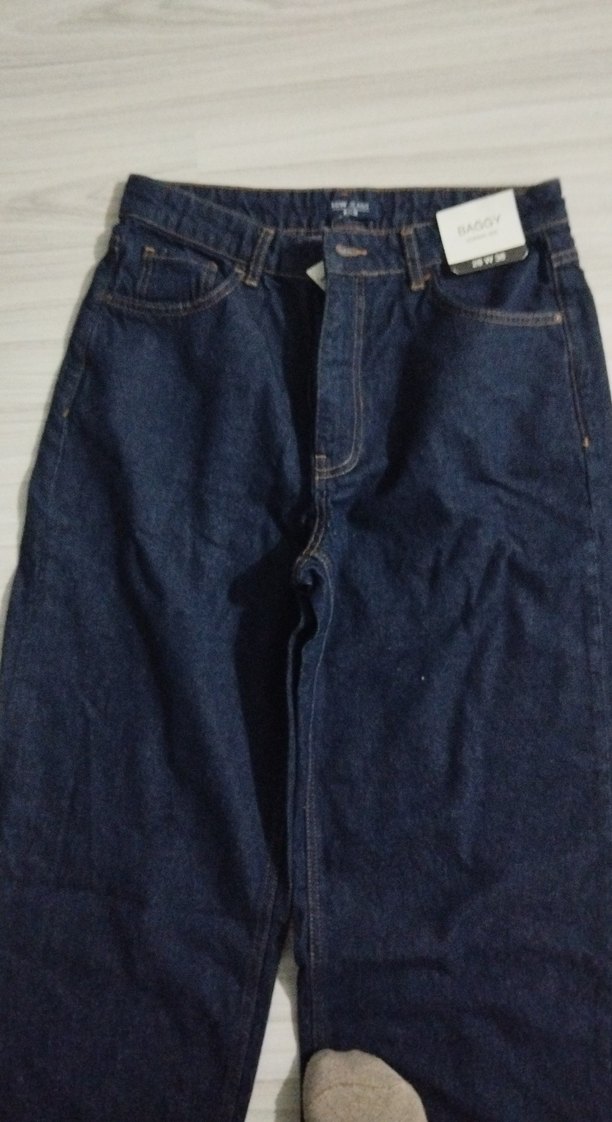 Kadın Lacivert Midi Bol Kesim Kot Pantolon - Görsel 2