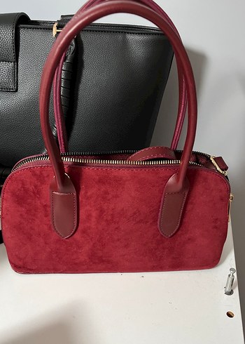 Diğer Bordo Kadın Süet Tokalı Çanta