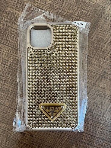 Prada kilif 13-14 iphone altin renk