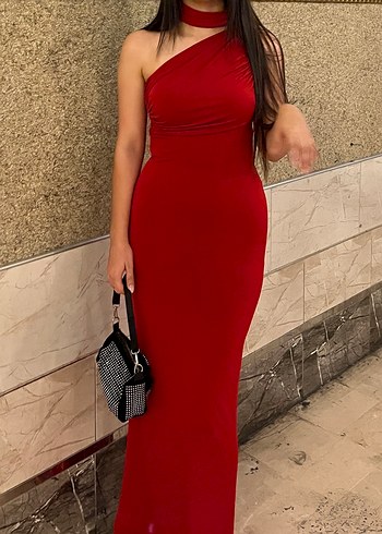 xs Beden kırmızı Renk Kırmızı elbise sandy kumaş