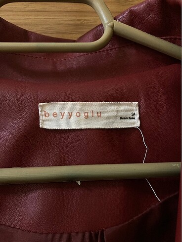 Beyoğlu Butik Beyyoğlu Bordo Deri Ceket
