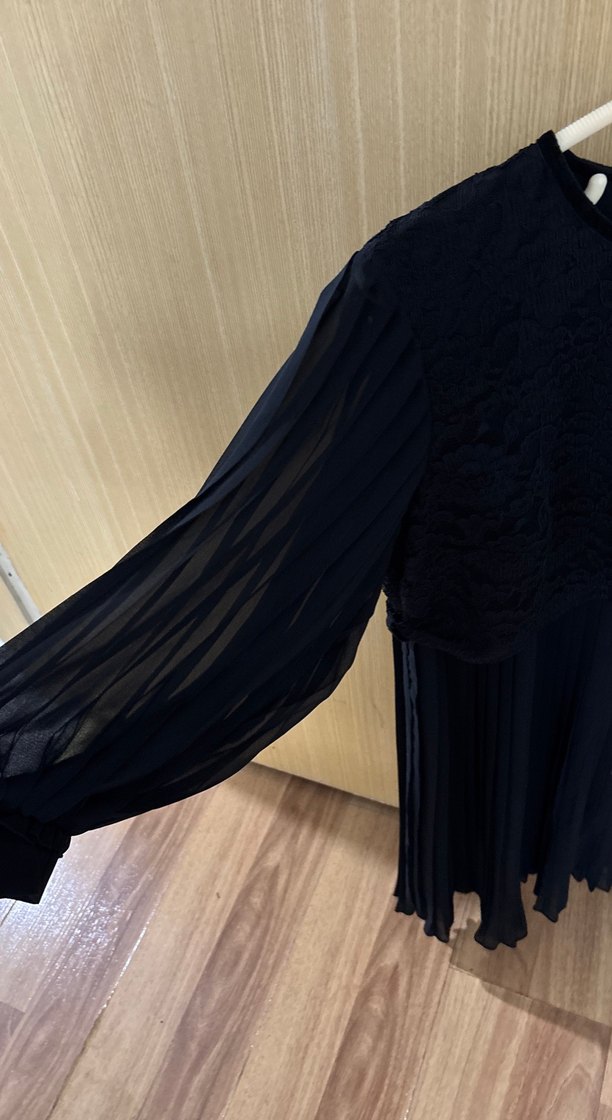 Siyah Pilili Uzun Kadın Etek - Görsel 2