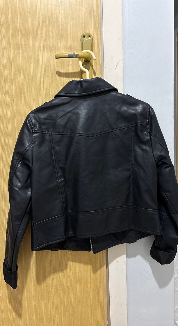 Siyah Deri Biker Ceket - Görsel 3