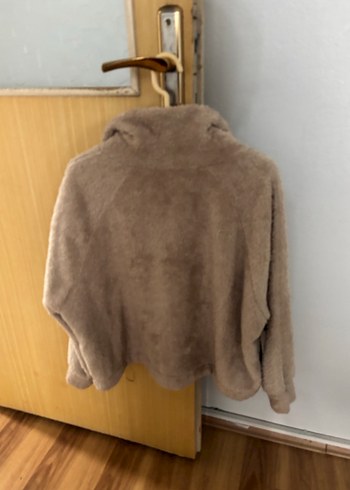 Bej Peluş Kısa Kadın Ceket - Görsel 3