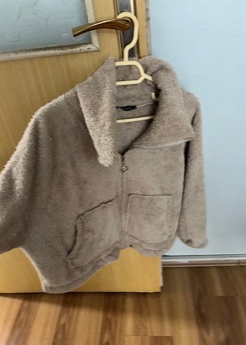 Bej Peluş Kısa Kadın Ceket - Görsel 2