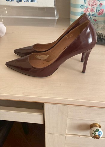 Nine West Klasik Kahverengi Rugan Stiletto Topuklu