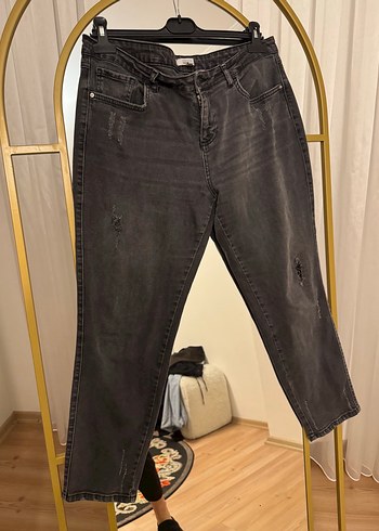 ipekyol Koyu Gri Yikamali Rahat Kesim Jean