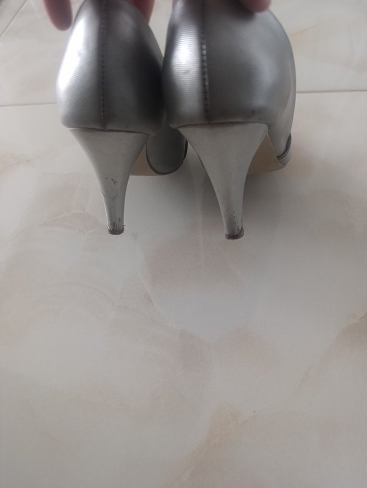 Gri Minimalist Stiletto Topuklu Kadın Ayakkabı - Görsel 3