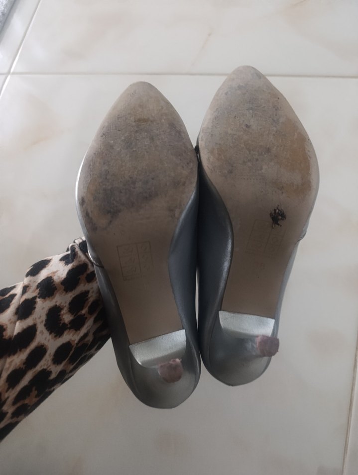 Gri Minimalist Stiletto Topuklu Kadın Ayakkabı - Görsel 4