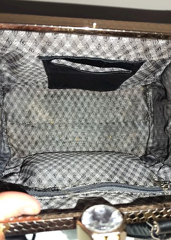 Kilitli Siyah Deri Klasik Kadın Çanta - Görsel 3