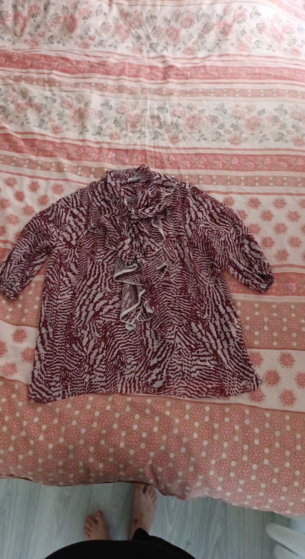 Bordo Bağlamalı Salaş Kadın Bluz - Görsel 3