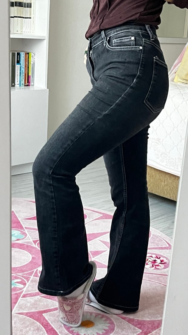 Siyah  Kadın Kot Pantolon Jean - Görsel 3