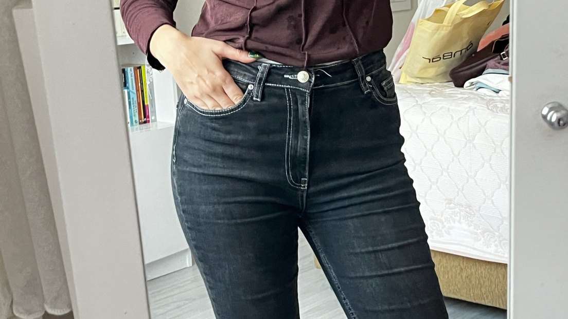 Siyah  Kadın Kot Pantolon Jean - Görsel 2