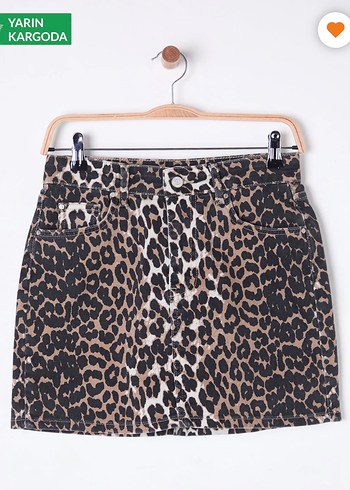 Kahverengi Leopar Desenli Mini Etek - Görsel 2