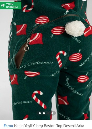 Kadın Yeşil yılbaşı  fermuarlı tulum - Görsel 6