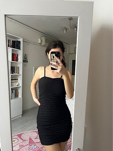 m Beden Siyah mini elbise