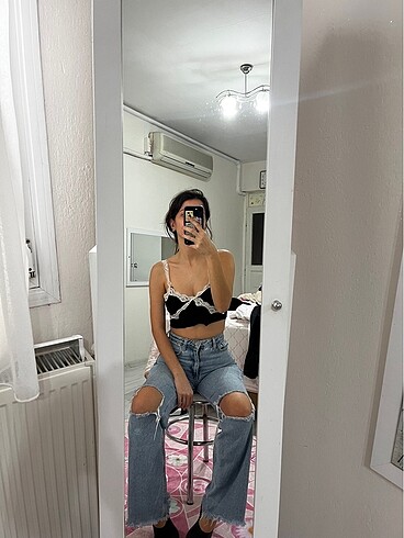 xs Beden mavi Renk Kot yırtık pantolon