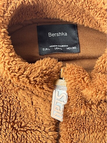 l Beden kahverengi Renk Bershka Peluş Mont ????