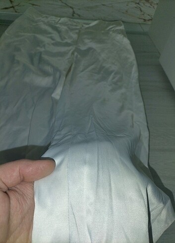 Özel gunlerde kullanılacak saten beyaz boru paça pantolon