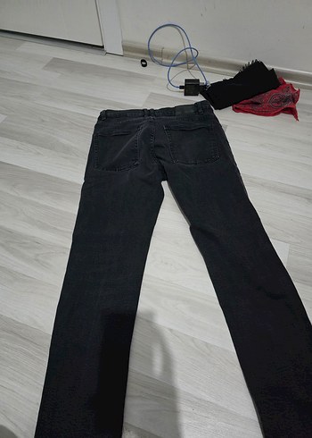 Siyah Dar Kesim Midi Kot Pantolon - Görsel 3