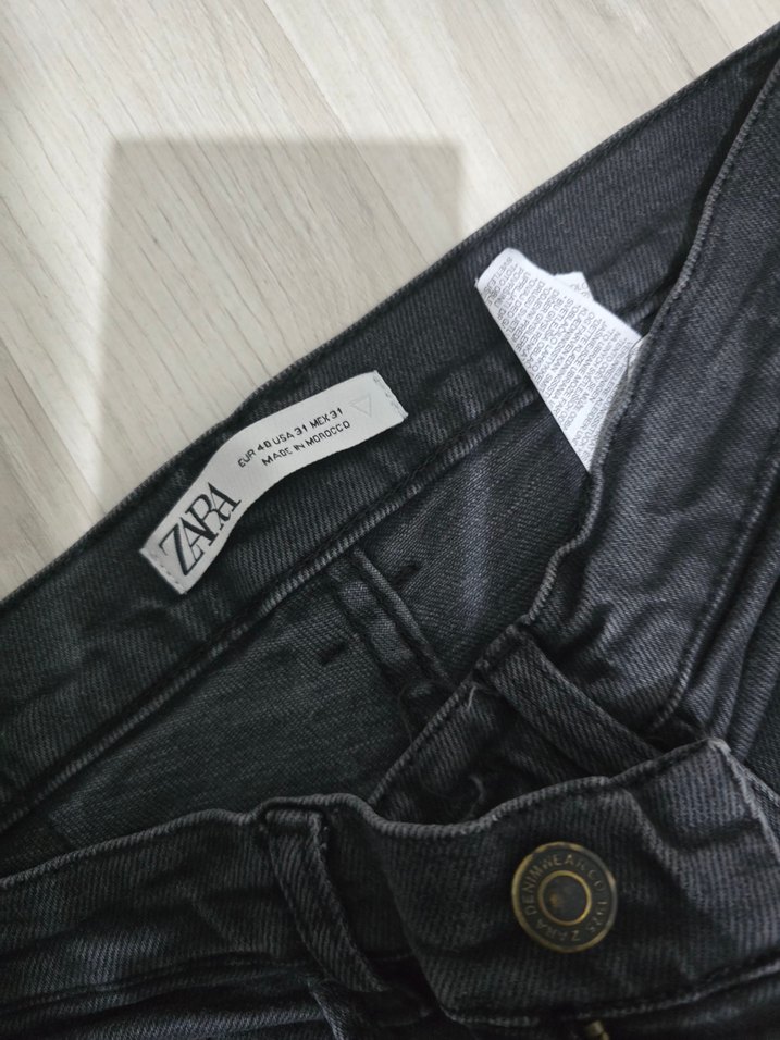 Siyah Dar Kesim Midi Kot Pantolon - Görsel 2