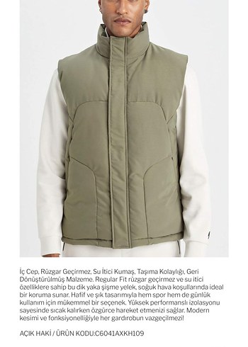 Gri Yüksek Yakalı Fermuarlı erkek Yelek - Görsel 6