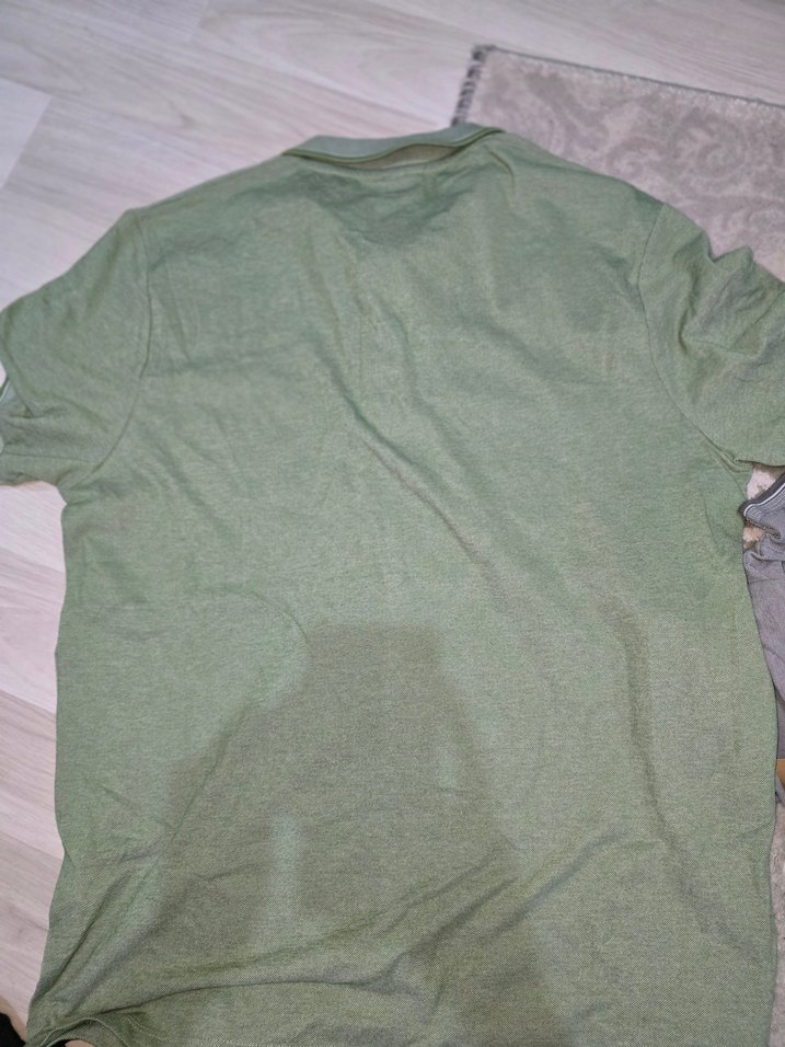 Yeşil Keten Rahat Kesim Polo Tişört - Görsel 2