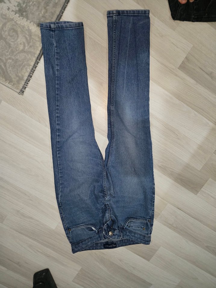 LCW Kadın Gri Düğmeli Denim Pantolon - Görsel 2