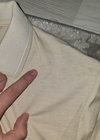 Erkek Bej Keten Polo Tişört - Görsel 4