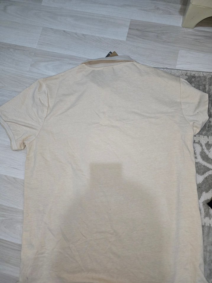 Erkek Bej Keten Polo Tişört - Görsel 3