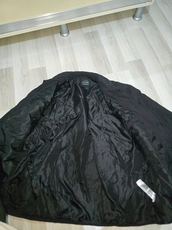 Düğmeli Siyah Erkek Midi Ceket - Görsel 3