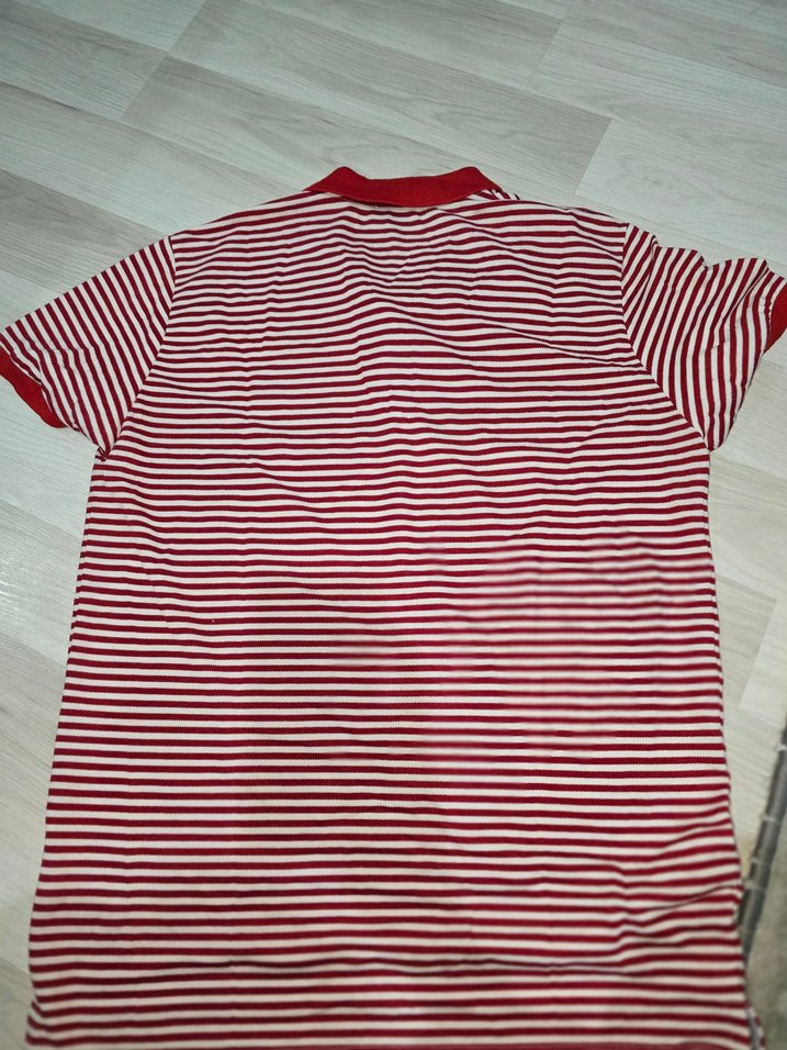 Kırmızı Çizgili Erkek Polo Tişört - Görsel 2