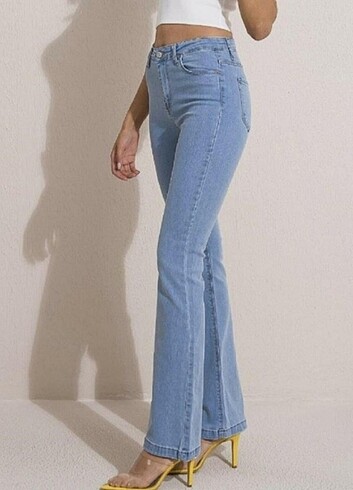 Buz mavi likralı ispanyol skinny jeans