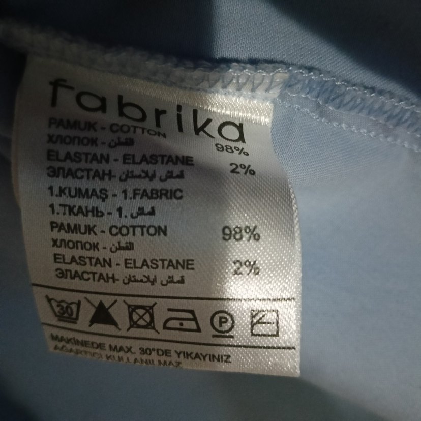 Düğmeli Uzun Kollu Mavi  Gömlek - Görsel 2